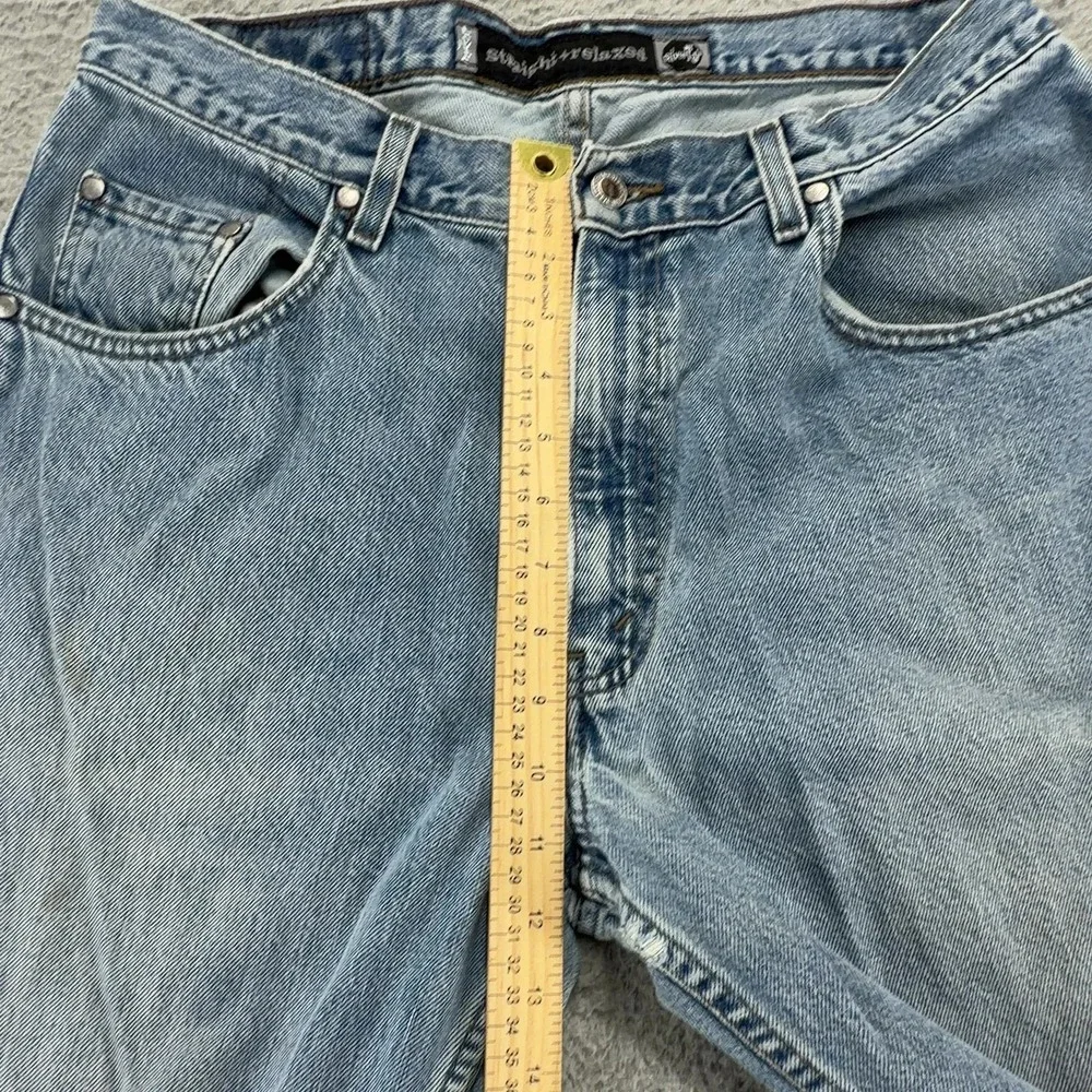 Levis SilverTab Mens 34x32 Straight Relaxed Light Wash Blue Jeans Baggy Denim